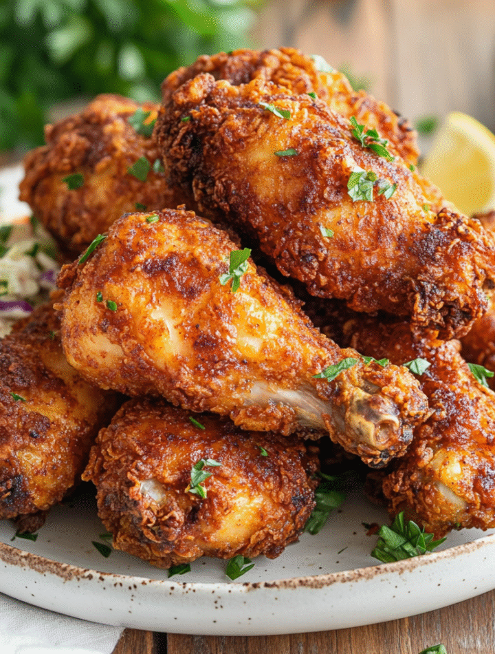 Chicken pieces arranged in air fryer basket, lightly sprayed with oil.
