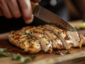 Coating chicken breast pieces with paprika-brown sugar spice blend for air frying