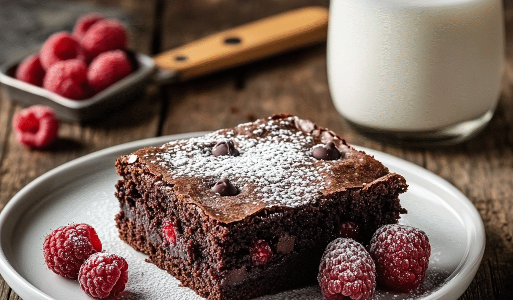 Close-up of chocolate brownie batter with melted chocolate chips for ultra-fudgy texture