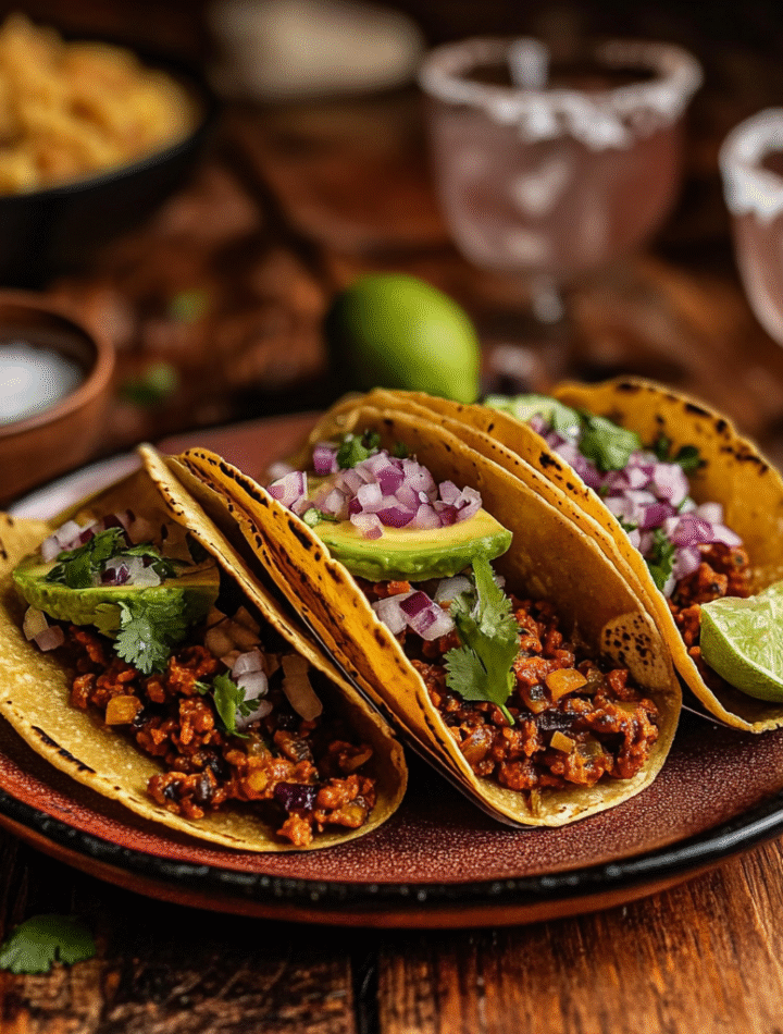 Crispy taco shell being filled with seasoned beef, lettuce, cheese, and tomatoes
